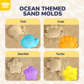 TOY Life non-toxic materials label highlights safe, durable beach toys.