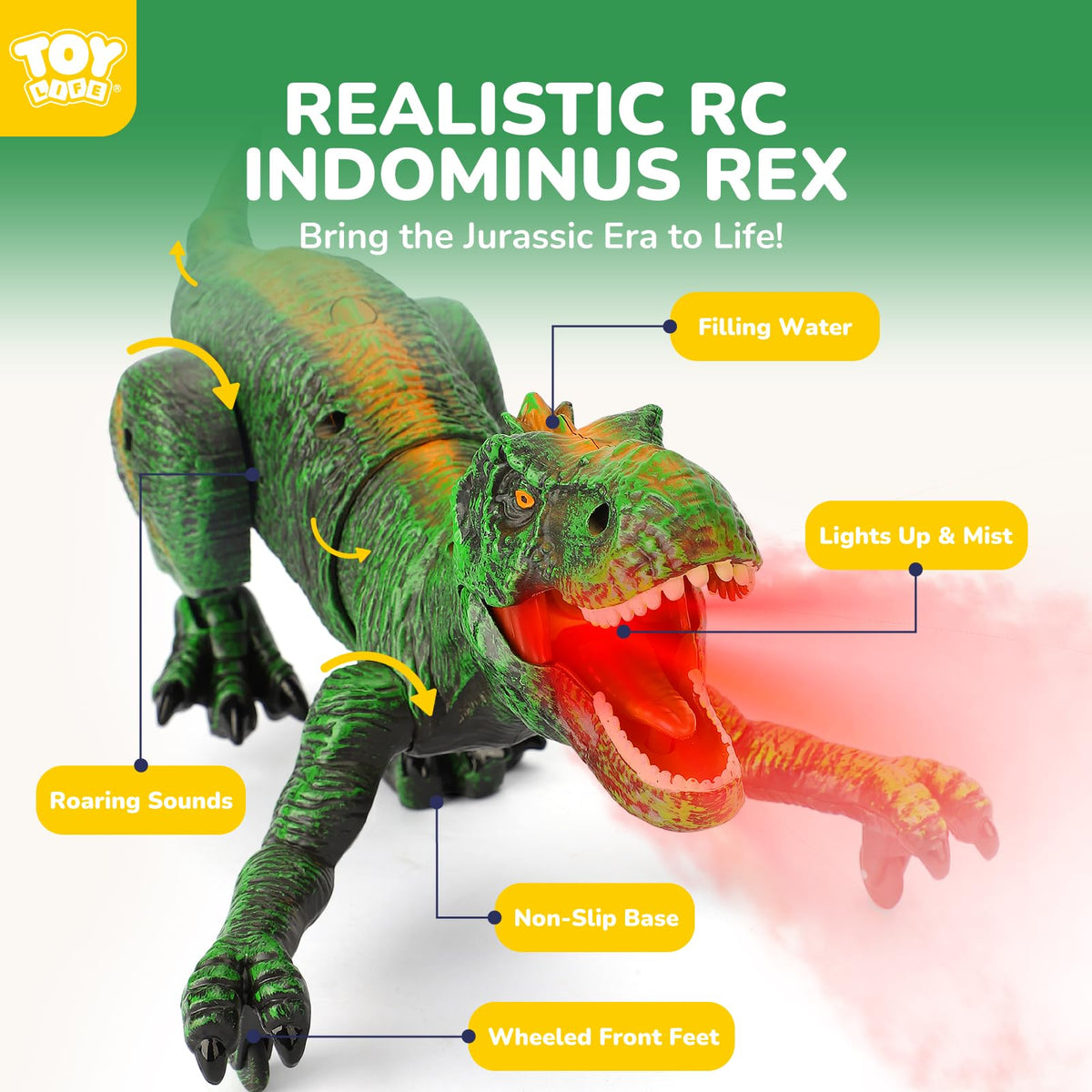 TOY Life RC T-Rex mist spray enhances sensory action play