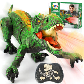 TOY Life remote dinosaur walking with LED lights for imaginative play