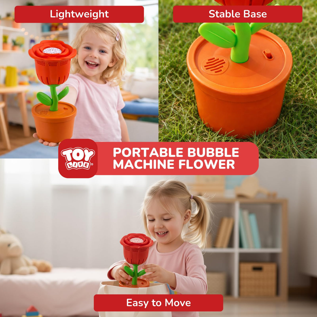 TOY Life Rose Bubble Machine is a gift ready option for celebrations.