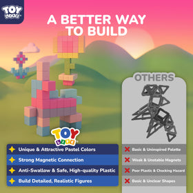 TOY Life 64-piece set features non-toxic plastic with smooth-edged blocks for safe toddler creativity.