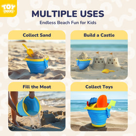 TOY Life sand toy set with three shell bags for easy on-the-go organization