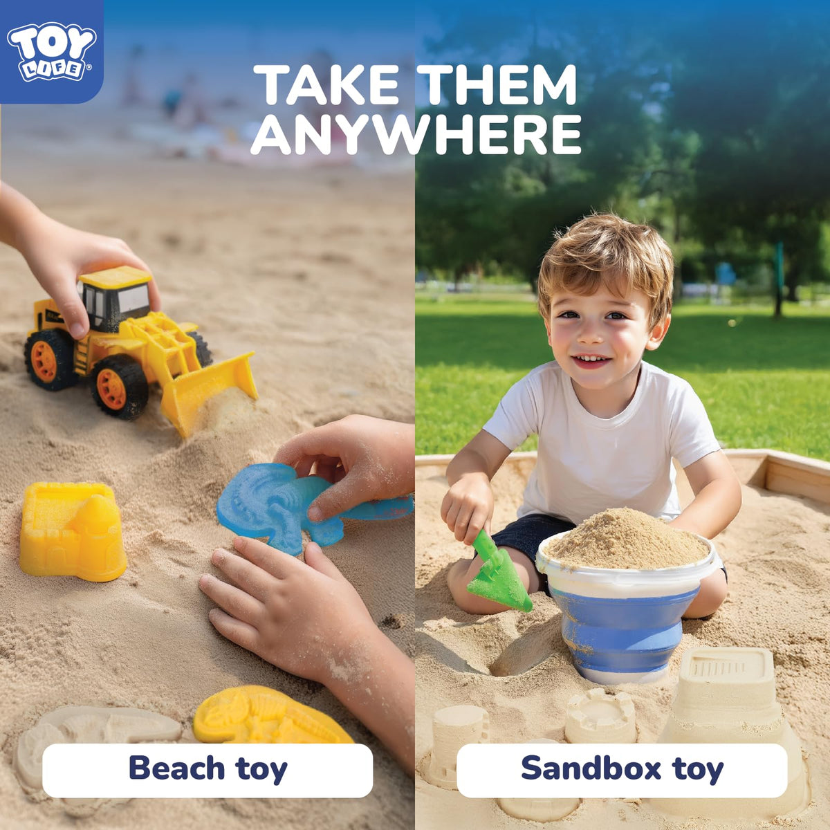TOY Life shovel, rake, and shaping tool support varied sand creations.
