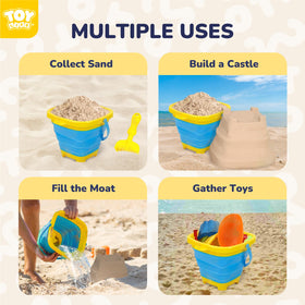 TOY Life silicone collapsible bucket closeup shows flexible, kid-friendly design.