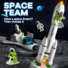 TOY Life Space Rocket with ground-takeoff wheels for realistic launches