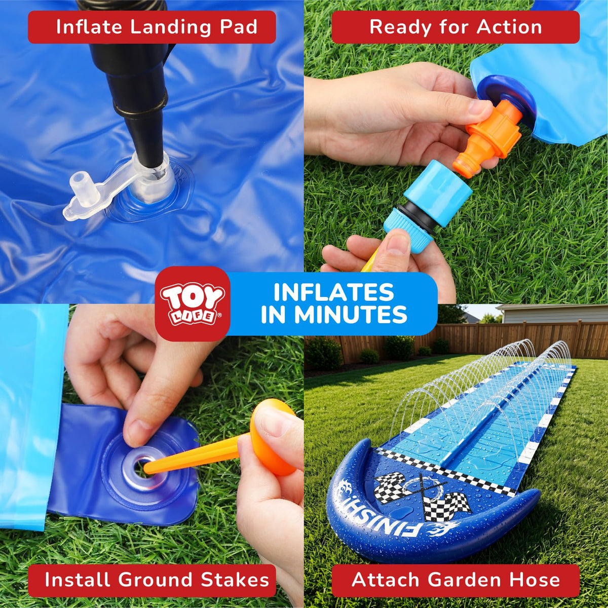 TOY Life splash pool landing provides a safe refreshing end.