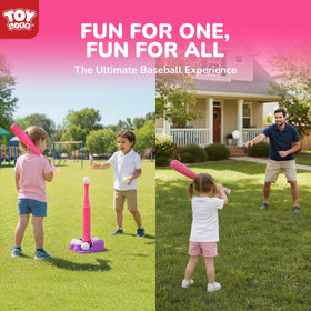 TOY Life Tee Ball set works indoors and outdoors with a stable stand.