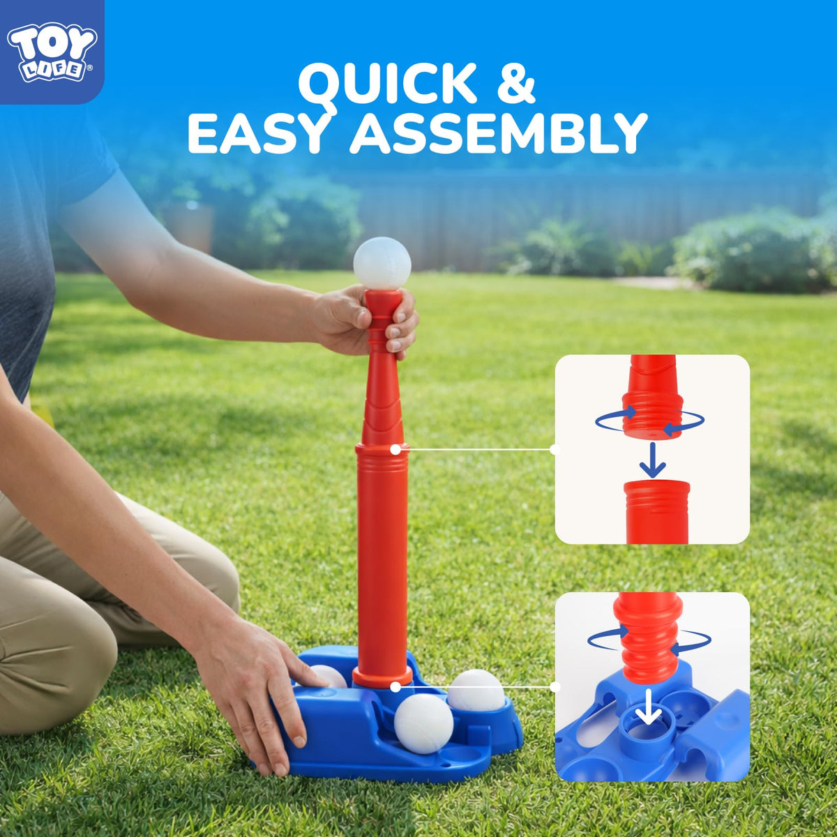 TOY Life Tee Ball Set durable materials withstand energetic kids.