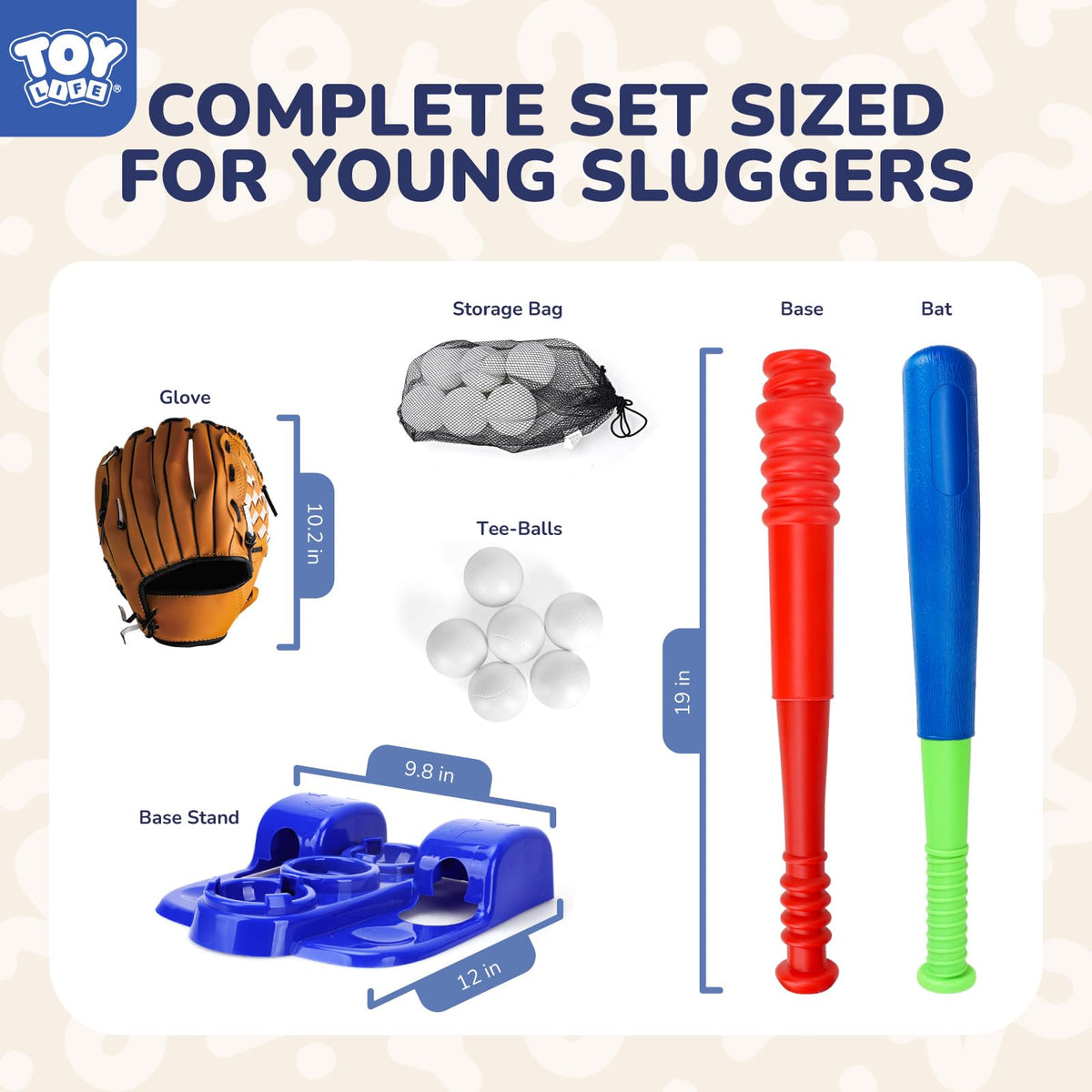 TOY Life teeball set glove ready for catching and fielding drills
