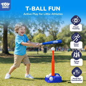 TOY Life Tee Ball Set includes six balls for varied practice sessions.