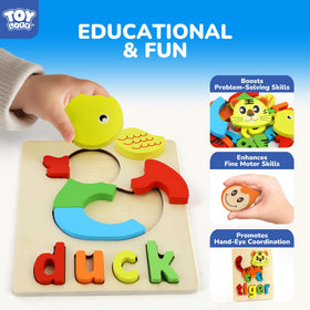 TOY Life Toddler Puzzles – colorful animals and letters to support cognitive exploration.