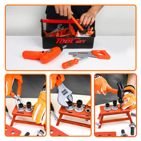 TOY Life tool-set contents with hammer, screwdrivers, pliers and clamps invites creative builds