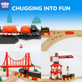 TOY Life trees and buildings add realistic scenery for city and countryside scenes.
