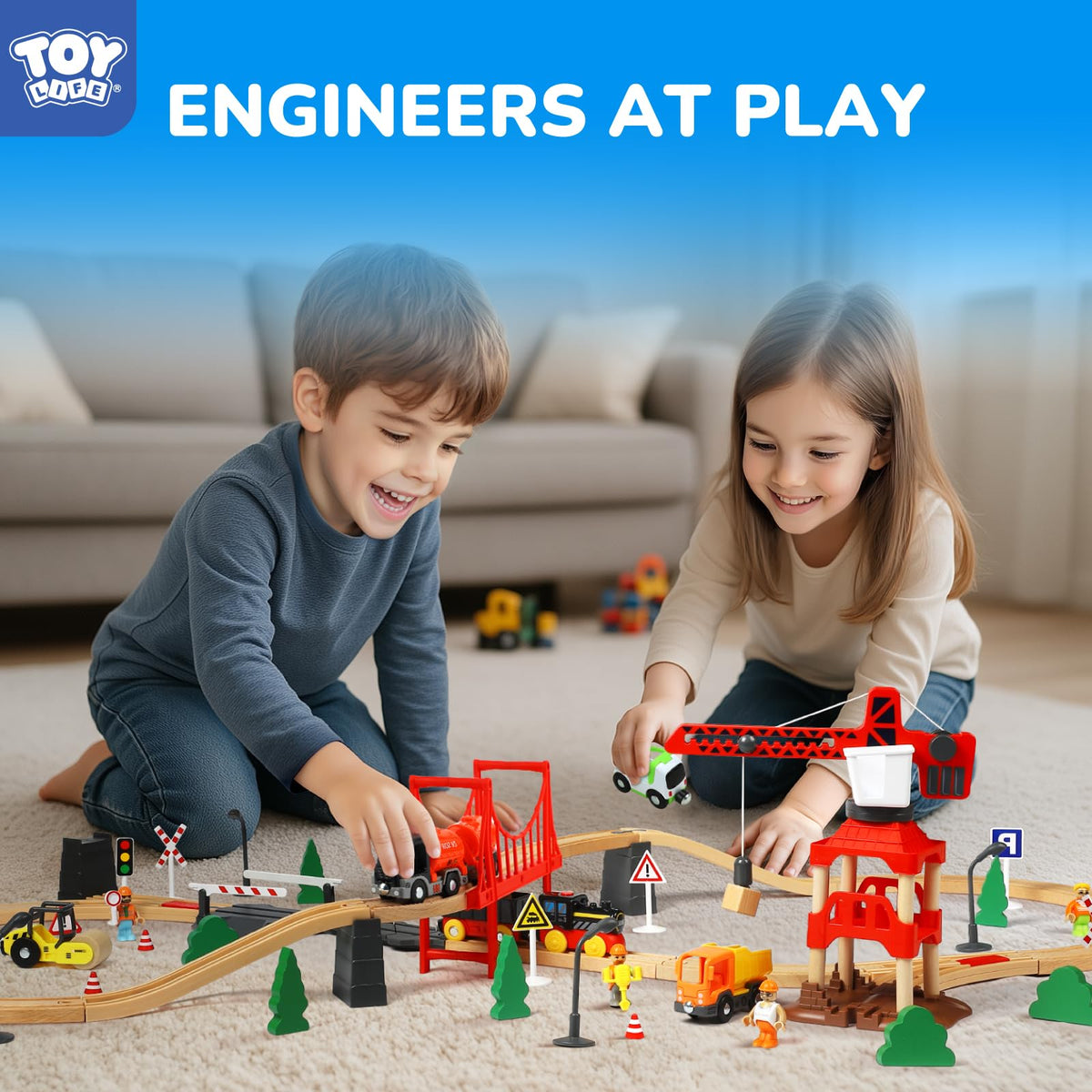 TOY Life wooden tracks enable smooth, connected layouts for versatile play.