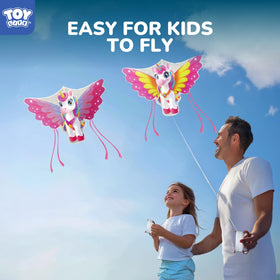 TOY Life unicorn kite on a beach scene inspiring imaginative play.