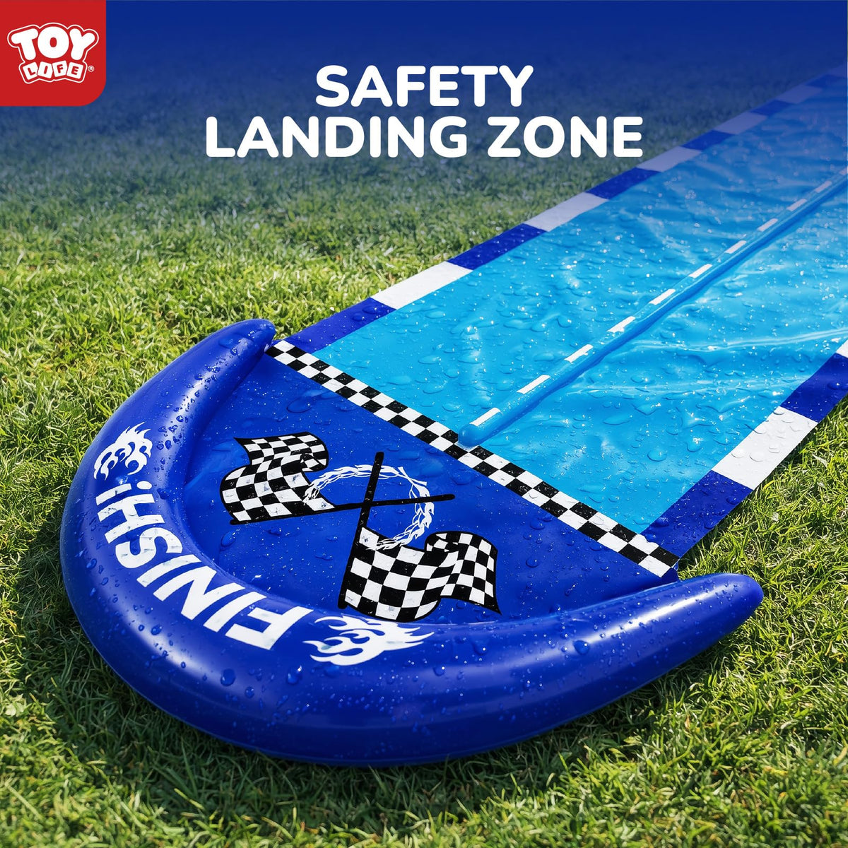 TOY Life water slide with built-in sprinklers for nonstop slippery action.