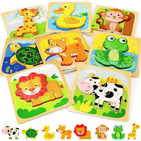 TOY Life wooden puzzle duck boosts shape recognition and hand-eye coordination