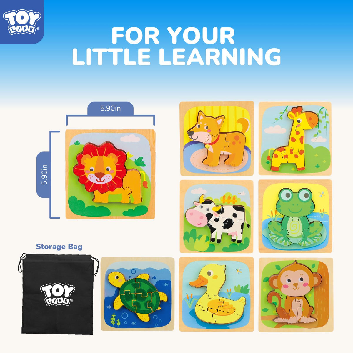 TOY Life wooden puzzle lion sparks curiosity and visual tracking