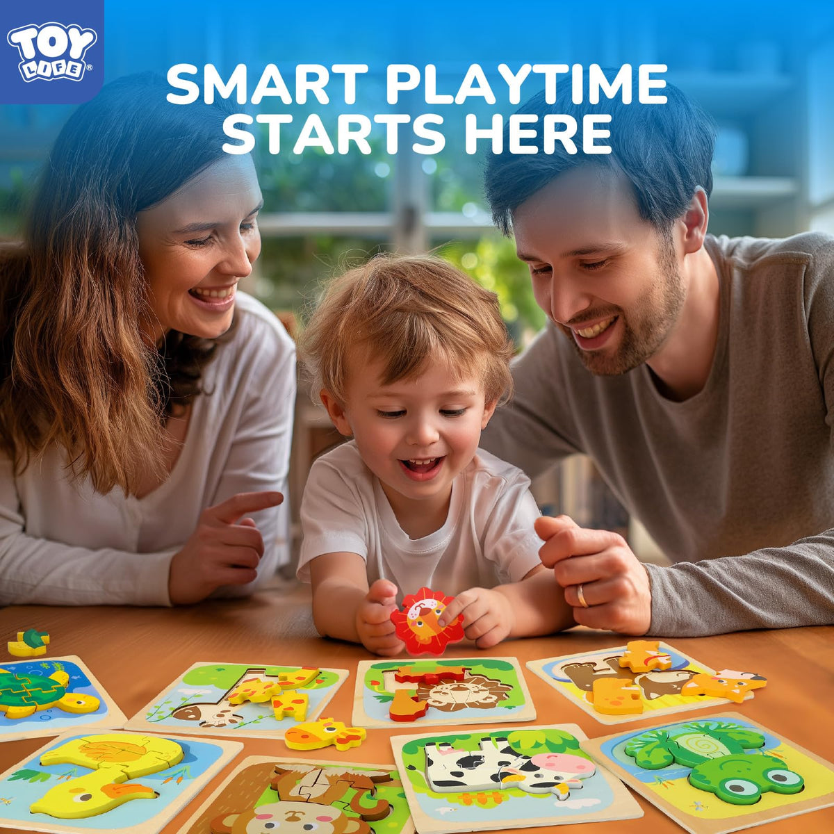 TOY Life wooden puzzle monkey encourages concentration and imaginative play