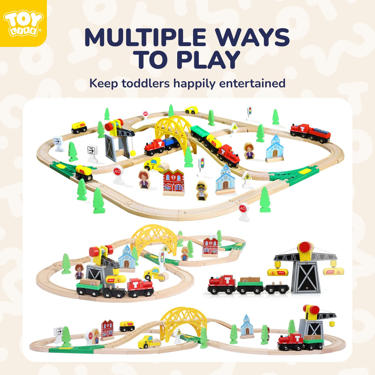 TOY Life wooden tracks – sturdy pieces for durable layout building.