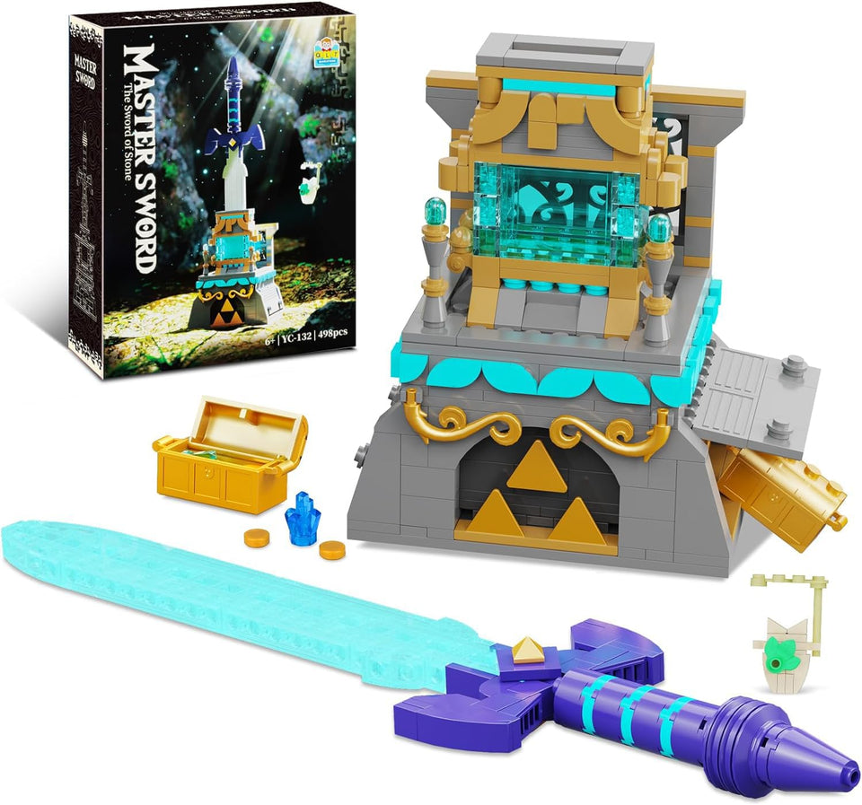 TOY PLAYER BotW Master Sword glow block set glows in the dark for immersive display.
