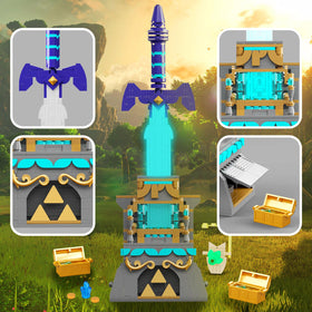 TOY PLAYER BotW Master Sword luminous bricks soak light for glow effect.