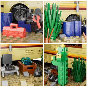 TOY PLAYER Breaking RV Adventure Set smoking chimney detail adds realism to the build