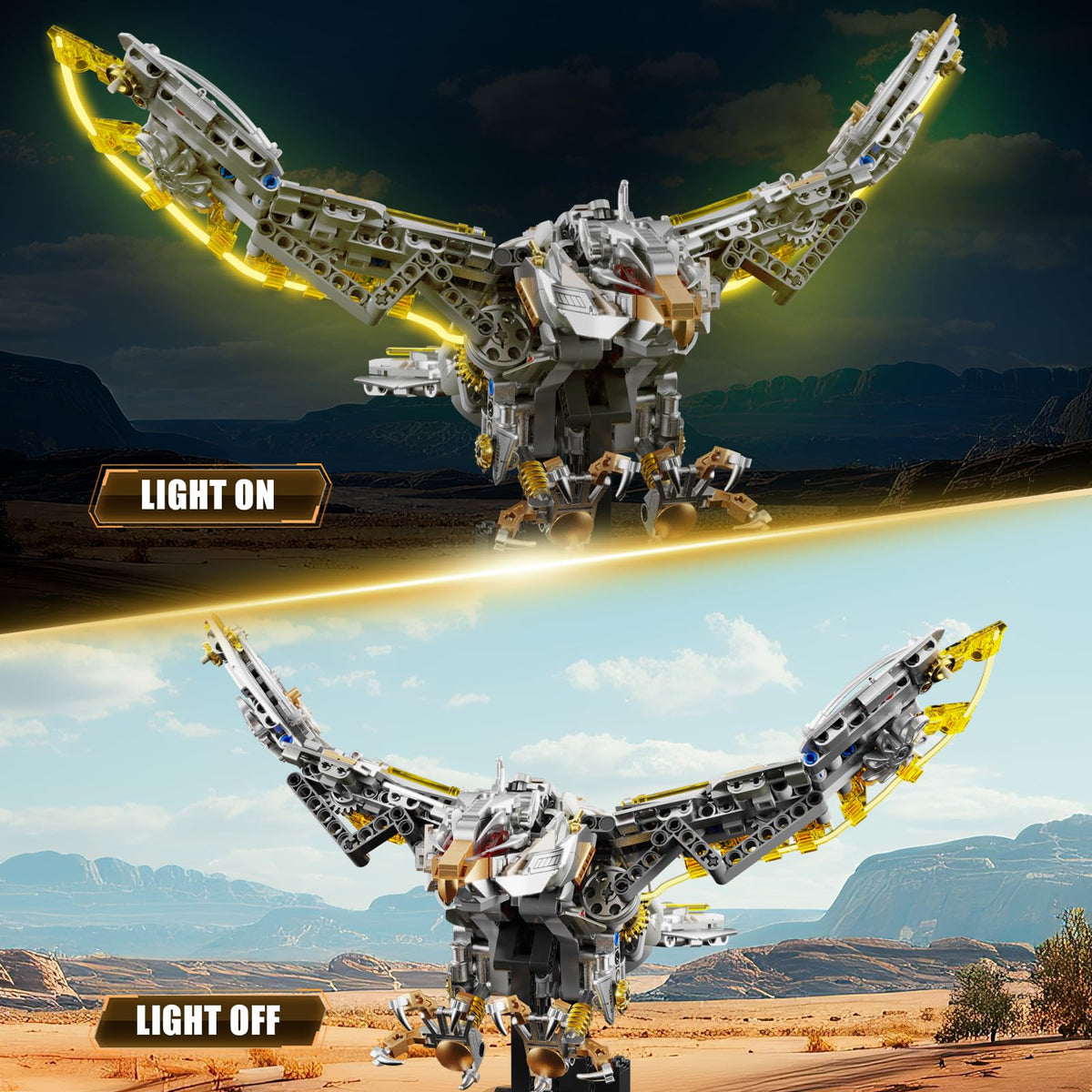 TOY PLAYER Eagle base with gear system enables interactive posing and display possibilities.