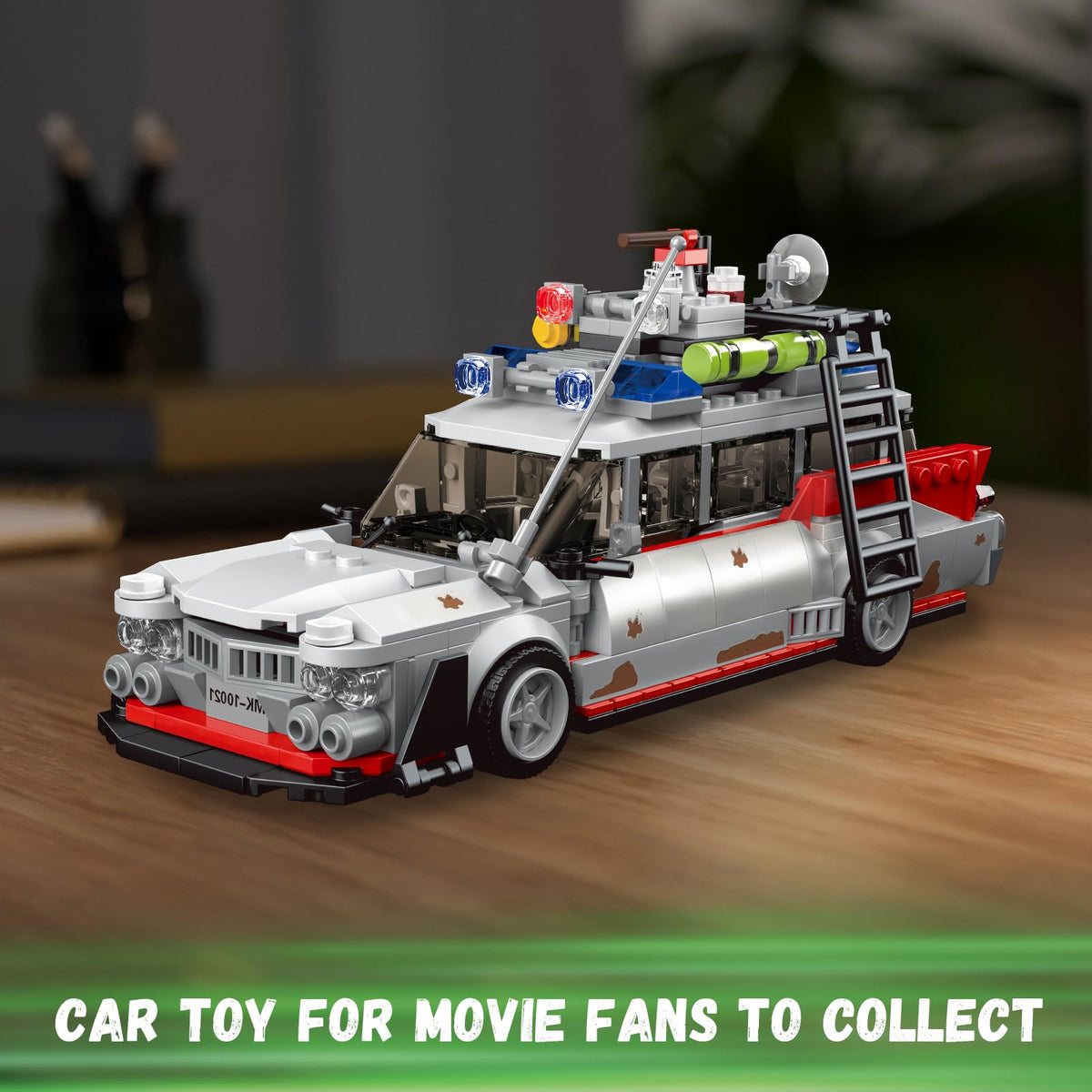TOY PLAYER ECTO-1 display-ready model on a shelf
