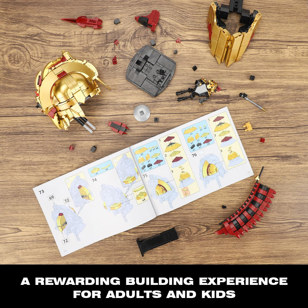 TOY PLAYER ABS material highlights durability and smooth building experience.
