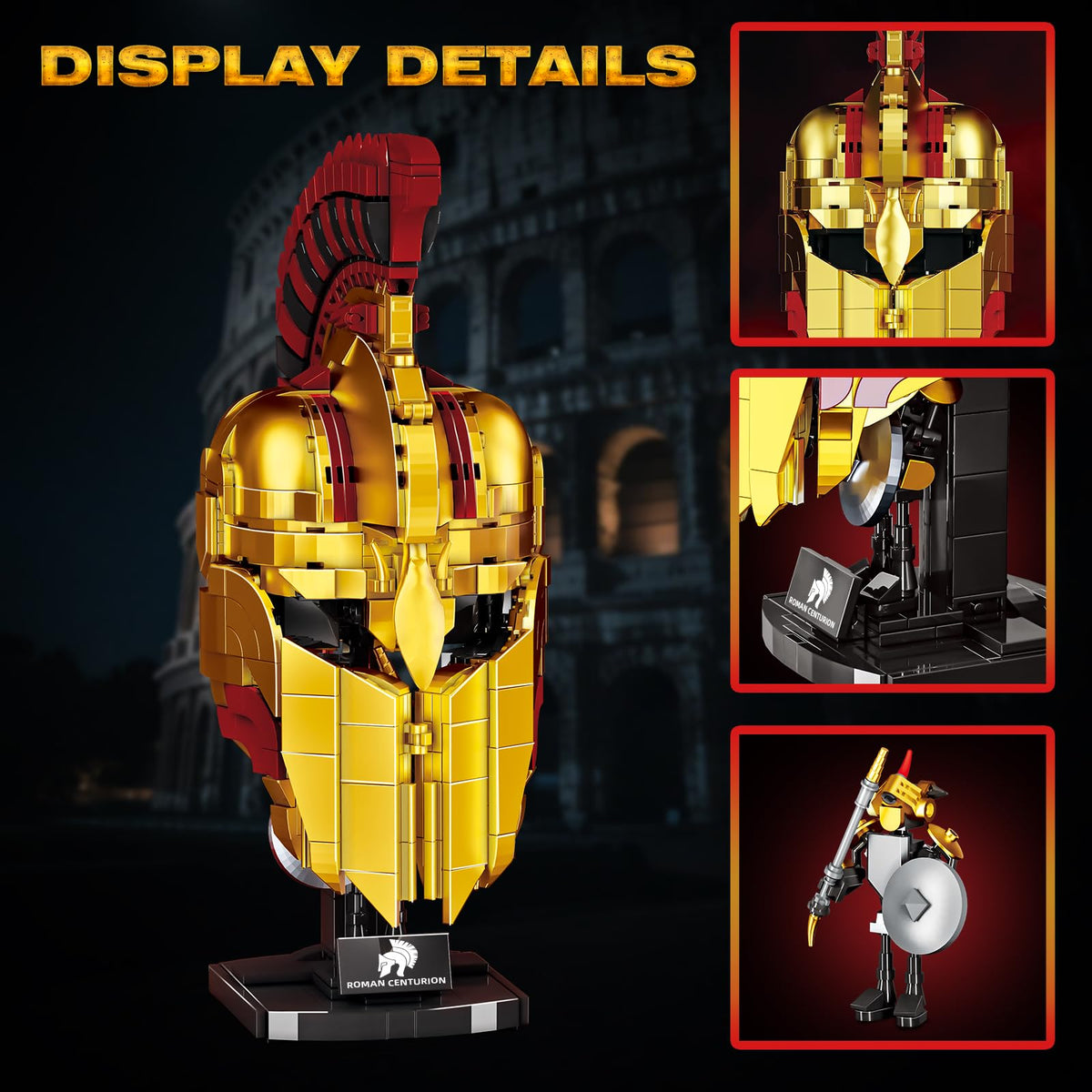 TOY PLAYER Centurion helmet displayed at home or office for inspiration.