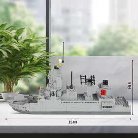 TOY PLAYER Navy Destroyer gun turret demonstrates precise rotation.