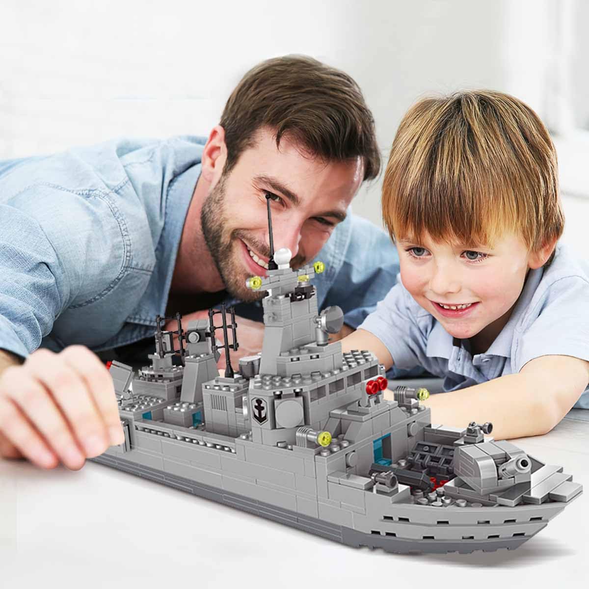 TOY PLAYER Navy Destroyer missile system detail supports imaginative missions.