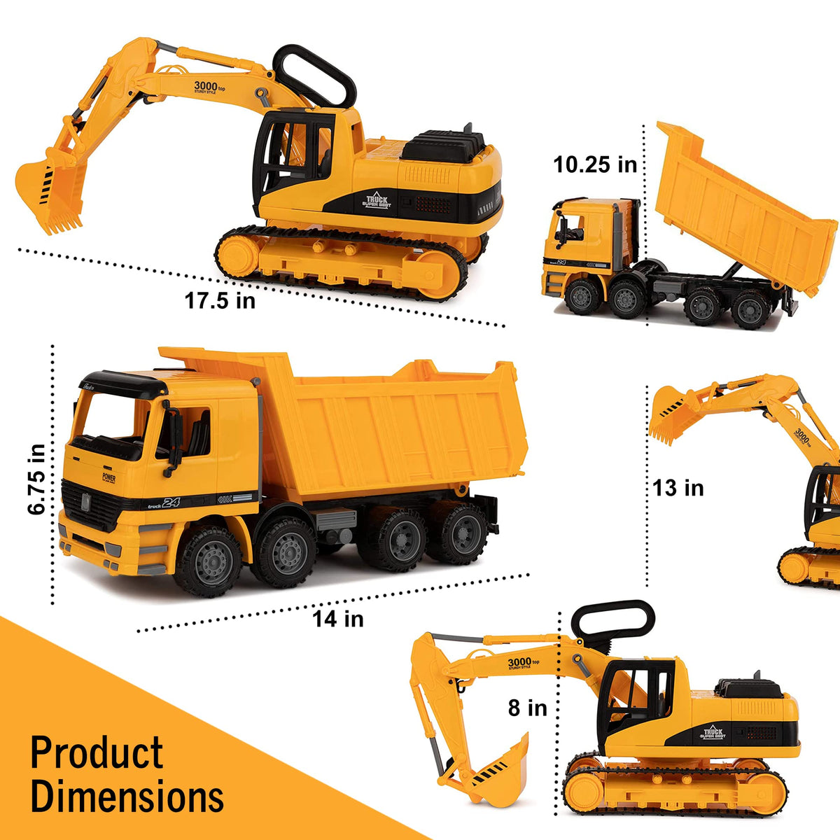 Toy To Enjoy excavator with 360-degree rotation for enhanced pretend construction