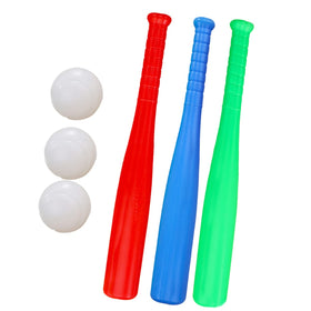 TOYANDONA 6pc outdoor baseball practice set with colorful bats and balls for toddlers.