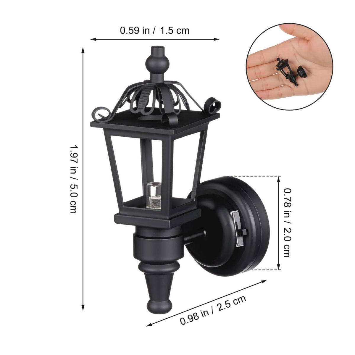 A metal wall lamp set by TOYANDONA adds realistic detail to miniature living rooms.