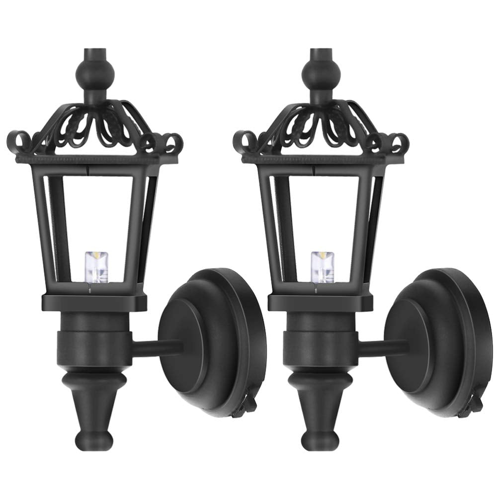 TOYANDONA dollhouse LED wall sconces provide authentic 1:12 scale lighting ambiance.