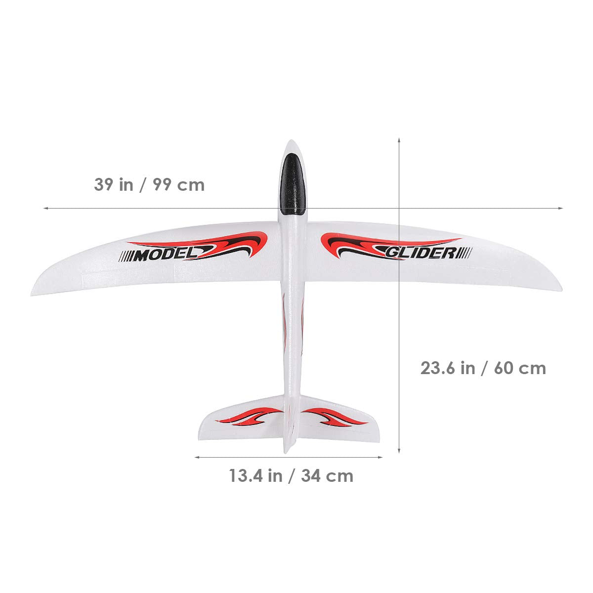 TOYANDONA foam glider 39-inch in-flight view showing smooth glide
