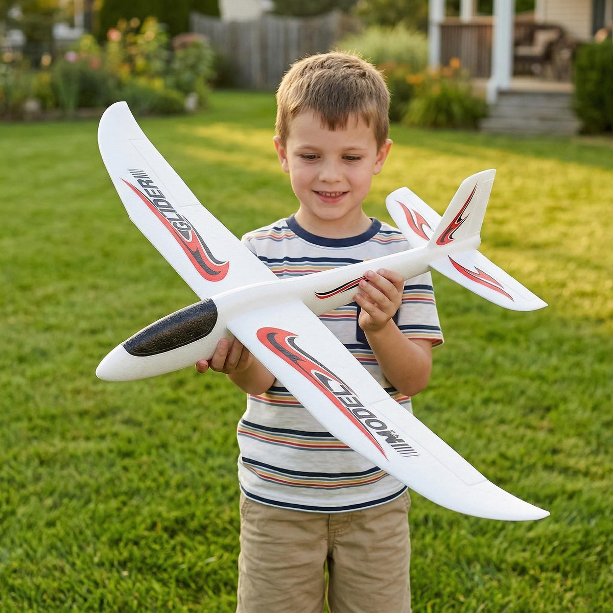 TOYANDONA hand throw foam airplane glider mode for smooth flights.