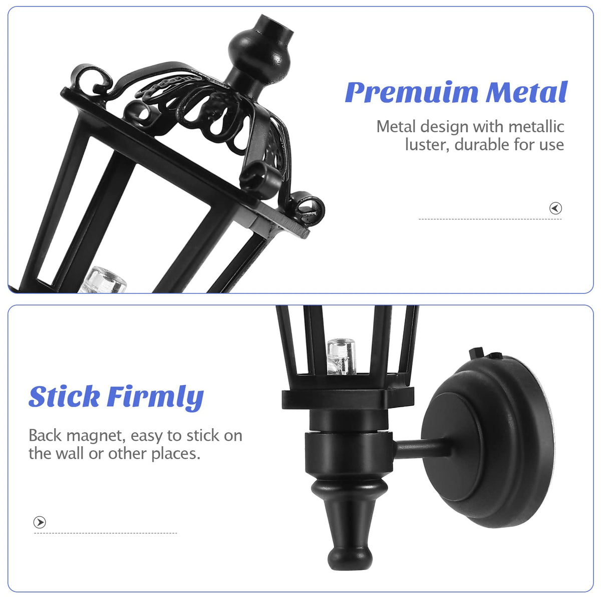 The two-pack delivers flexible placement for creative dollhouse displays.