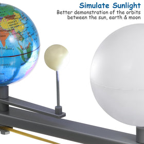 TOYANDONA solar system model mounted on a labeled base for monthly and seasonal alignment.
