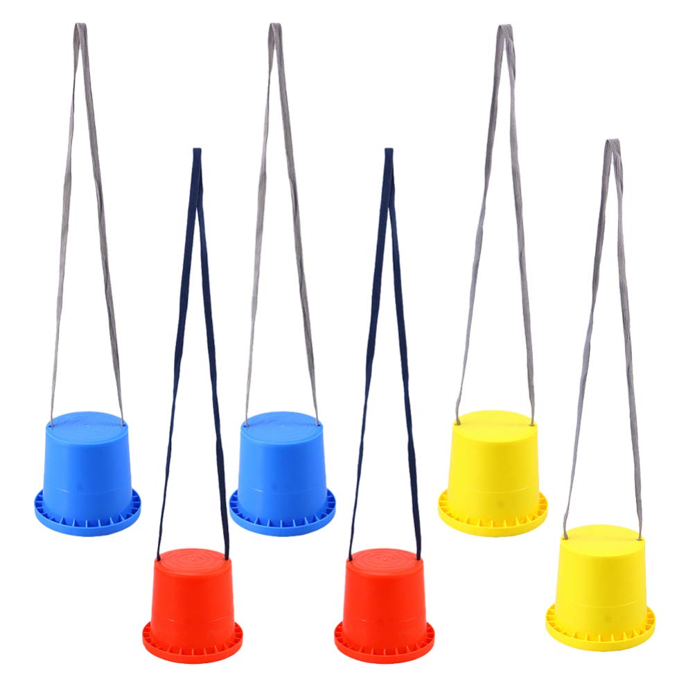 TOYANDONA: three-pairs bucket stilts set for playful balance training outdoors