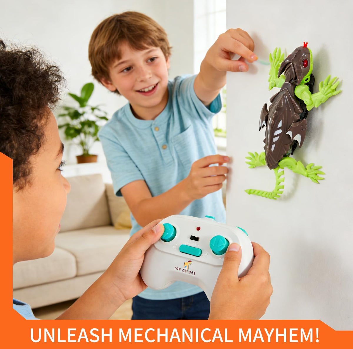 ToyCanvas LED lights enhance visibility during on-wall play and display
