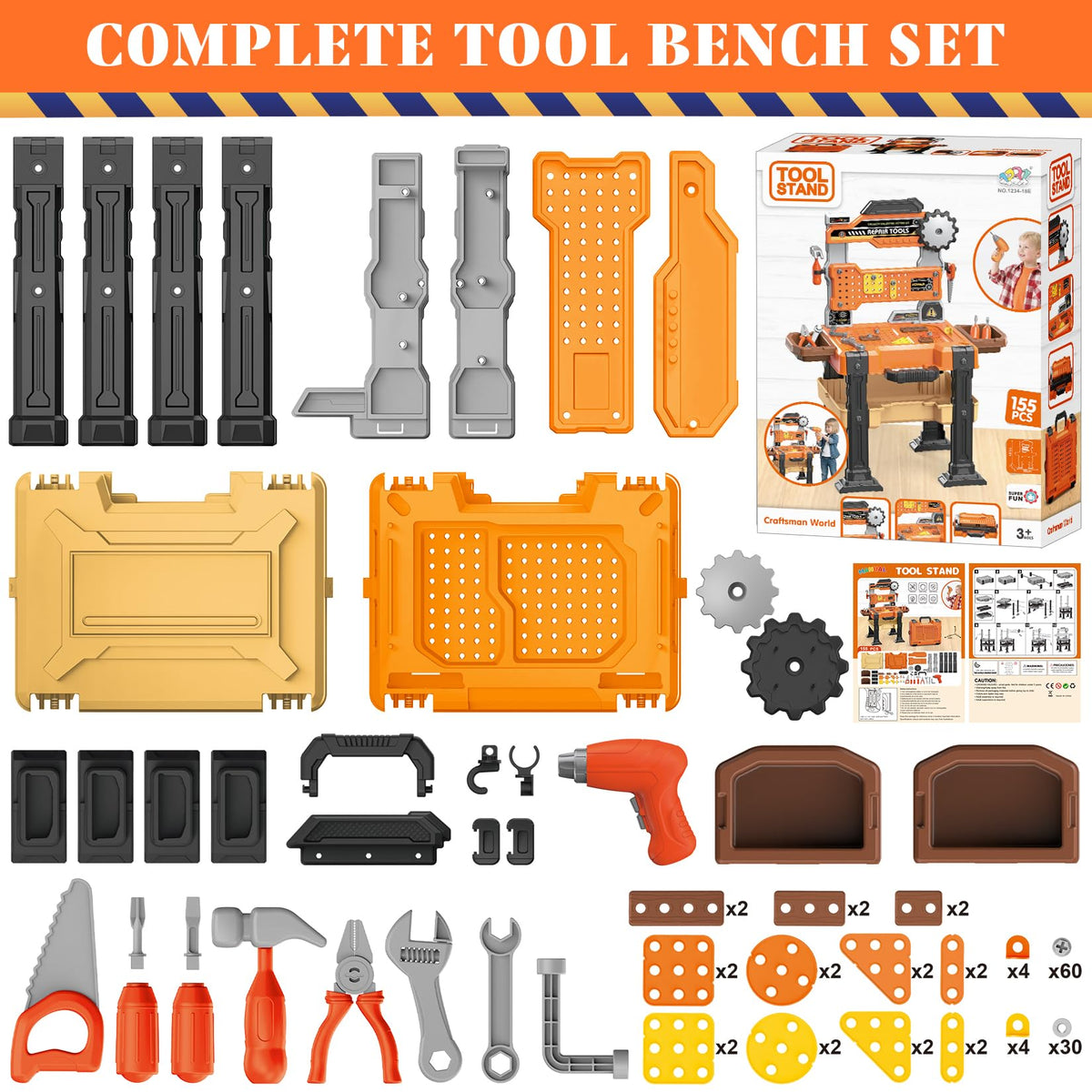 Toycost bolts nuts and accessories invite assembly and disassembly play