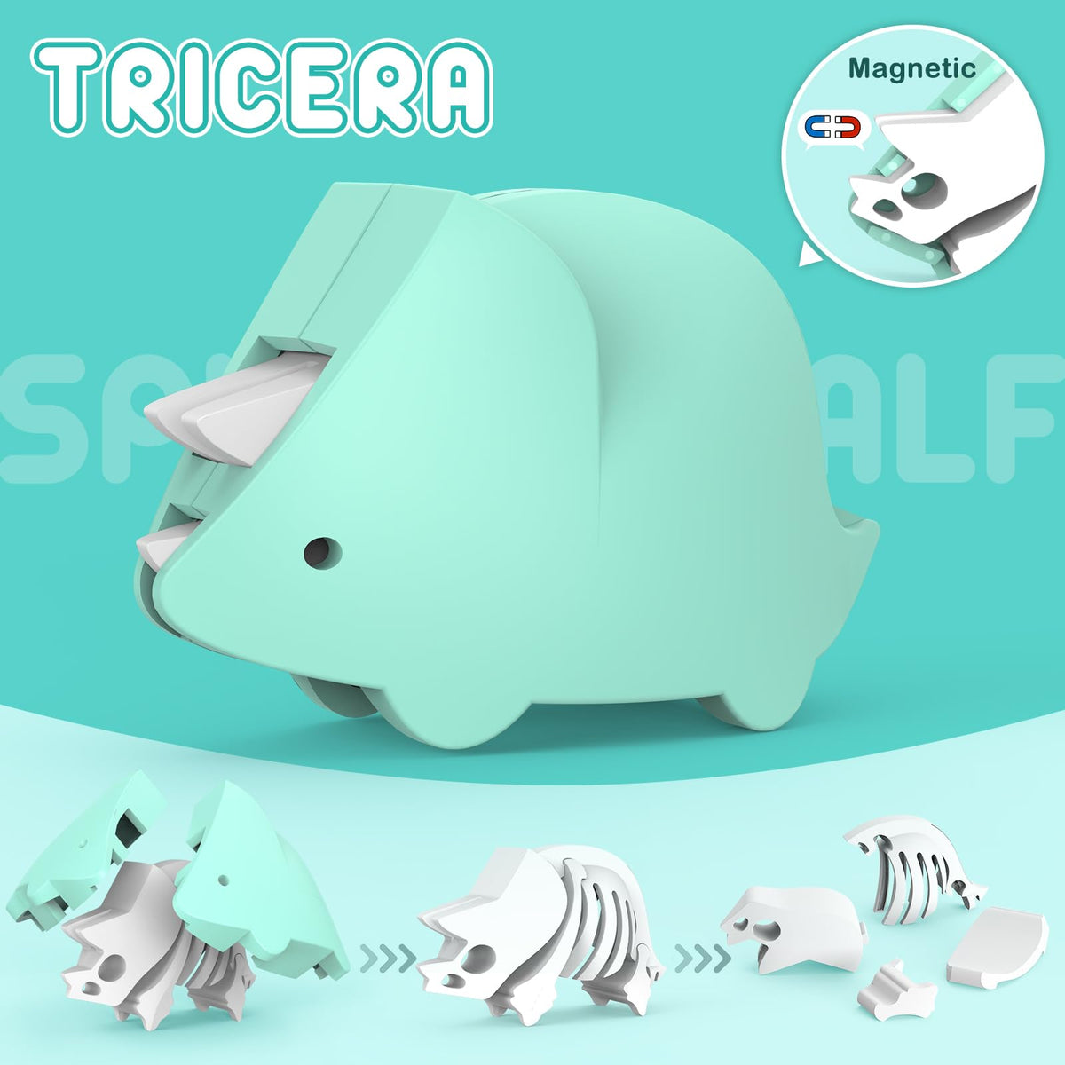 Toycost magnetic animal crocodile assembly encouraging spatial awareness