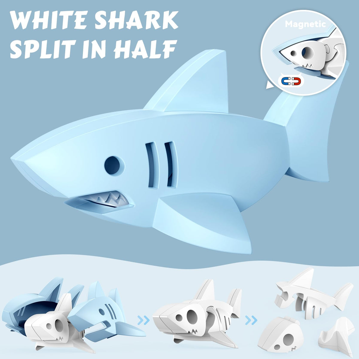 Toycost magnetic ocean humpback whale: realistic design supports imaginative play on sea creatures.