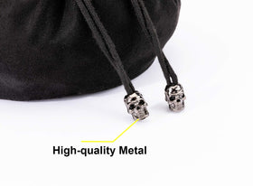 TOYFUL drawstring bag with skull toggles adds rugged charm.