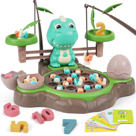 ToyFuntasy dinosaur fishing on a 360° base boosts hand-eye coordination during play.
