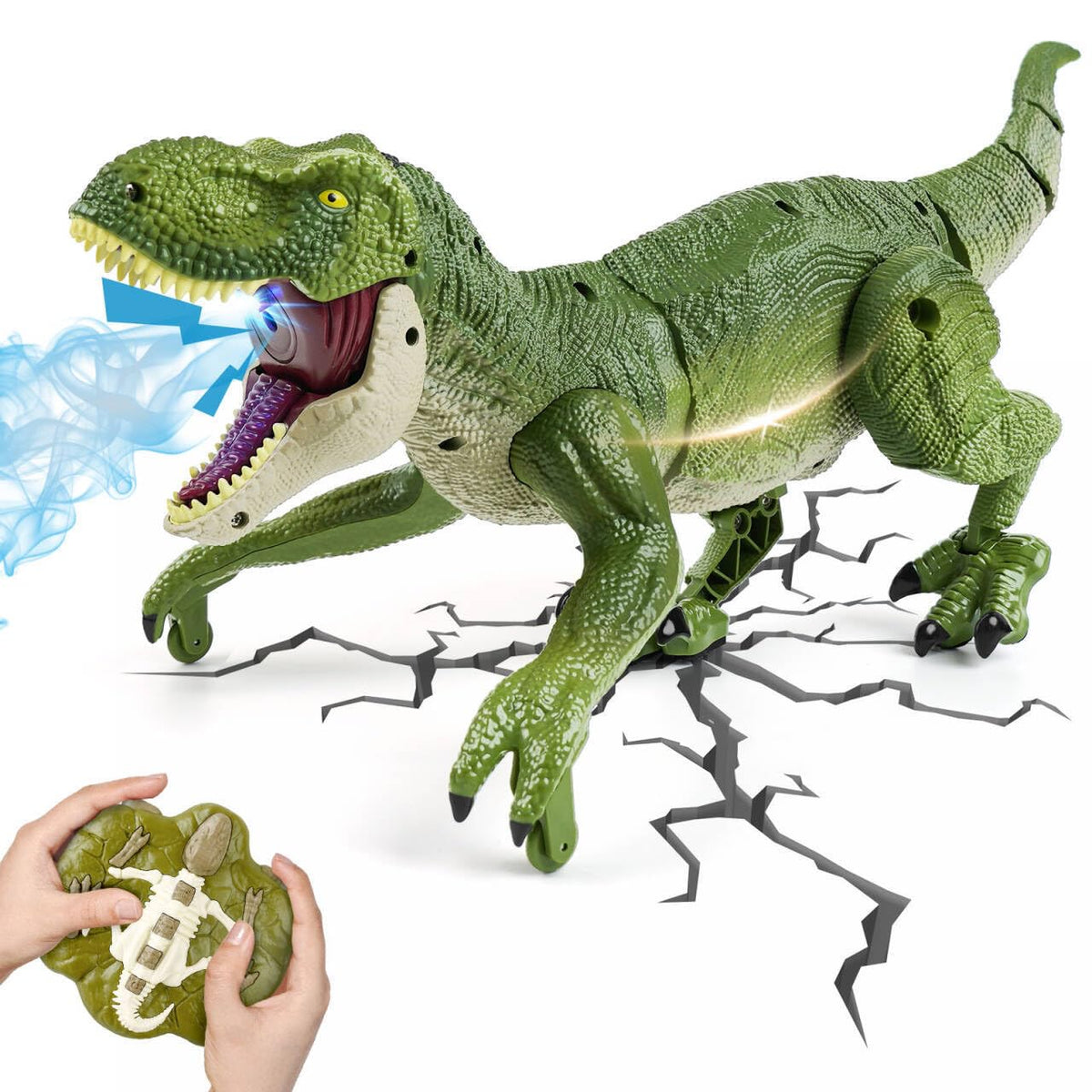 ToyFuntasy RC dinosaur walking and roaring for immersive play.