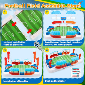 Toyjolka mini foosball table compact design fits small spaces.